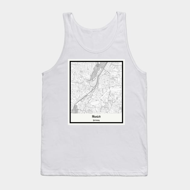 Map of Munich - Germany Tank Top by AeTDesignPT